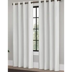 NICETOWN White Linen Textured Grommet Curtain Panels 52x84 2 Panels NTUSCGM18SD2